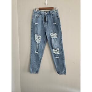 PrettyLittleThings Distressed Mom Jeans Size 0 NWT